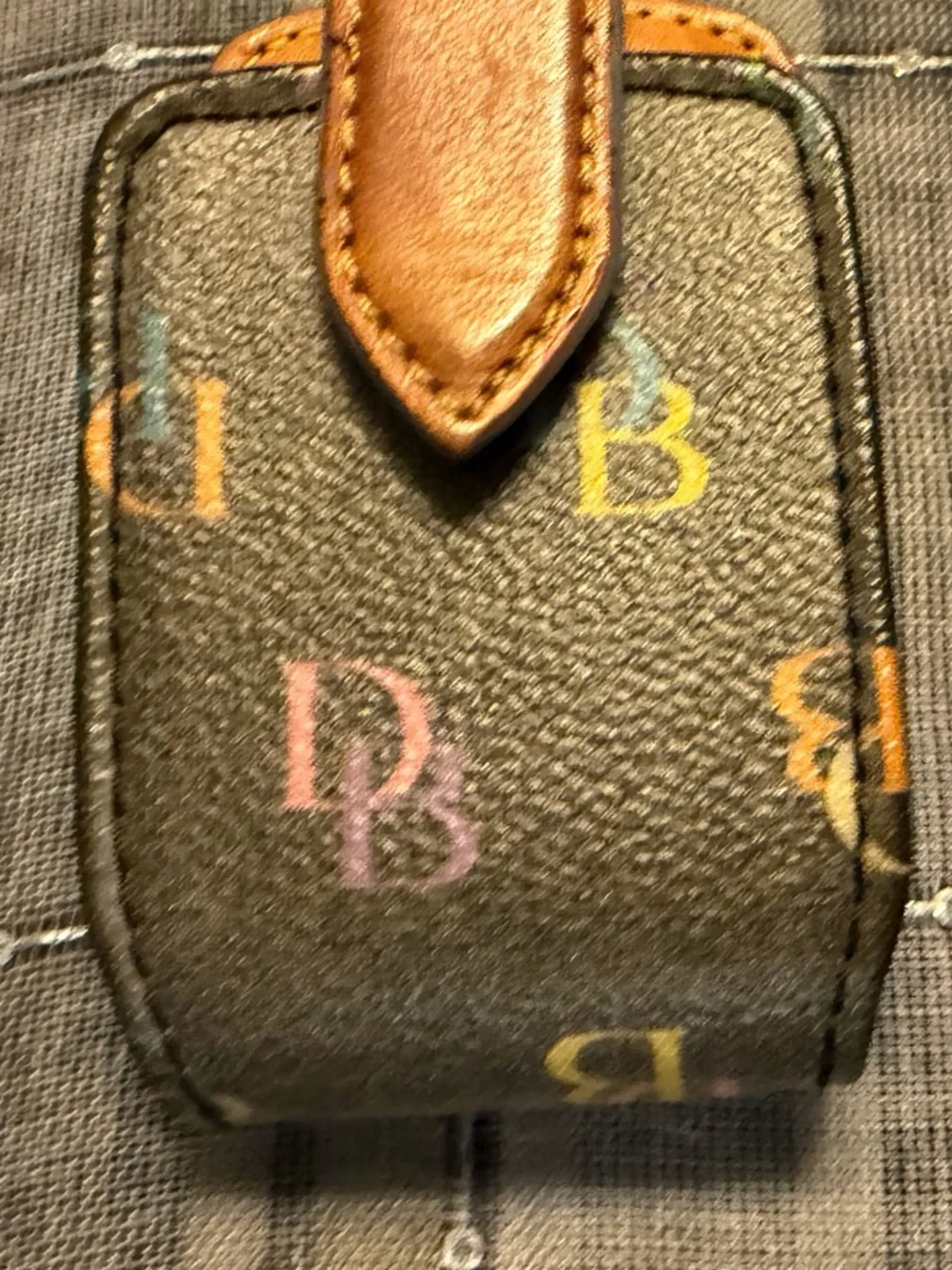 Dooney & Bourke Black Multicolor DB Cellphone Case Hand sanitizer/Lotion Holder